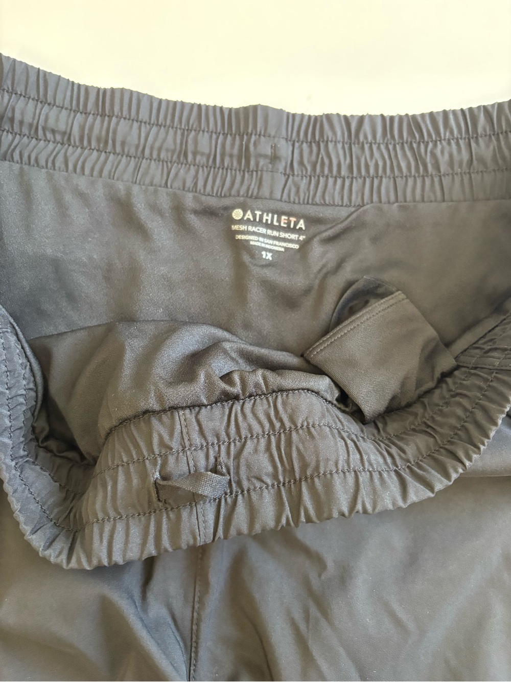 Athleta Mesh Racer Run Short Size 1x Black - Picture 3 of 10
